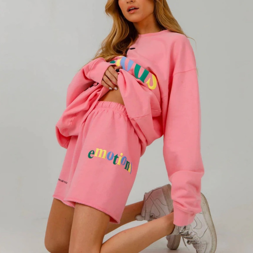 MAYFAIR Mayfair Group Pink Your Emotions Are Valid Casual Shorts